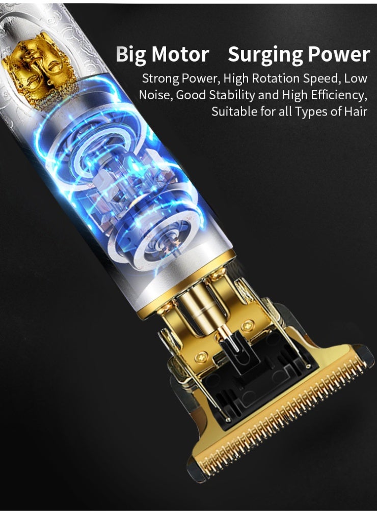 عام ماكينة تشذيب شعر اللحية للرجال، ماكينة تشذيب احترافية بشفرة على شكل حرف T لاسلكية قابلة لإعادة الشحن، ماكينة حلاقة كهربائية للحية مع شاشة LED - Image 3